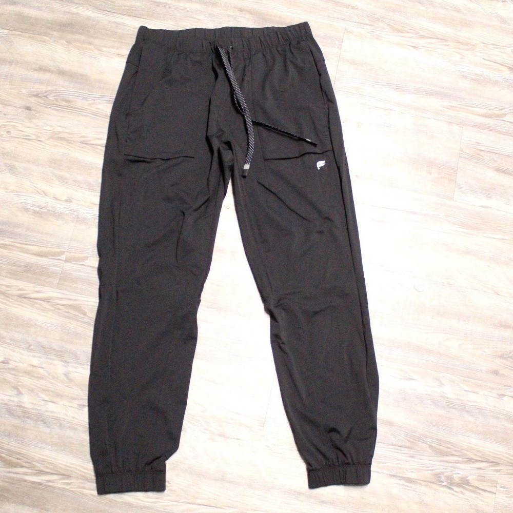 Fabletics The One Jogger Pants Men's Sz L Black Activewear Drawstring Pockets